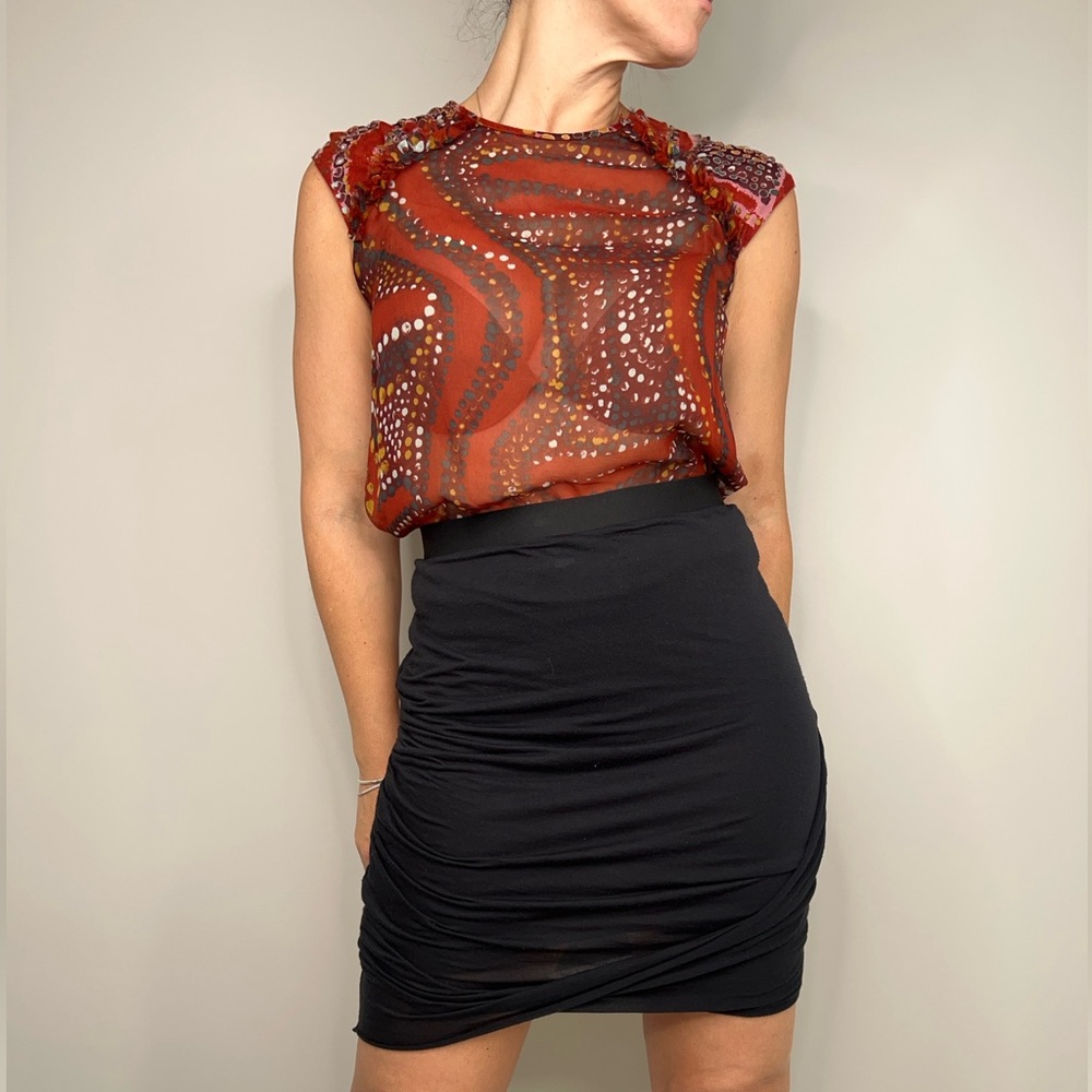 Kenzo Vintage Abstract Sheer Top